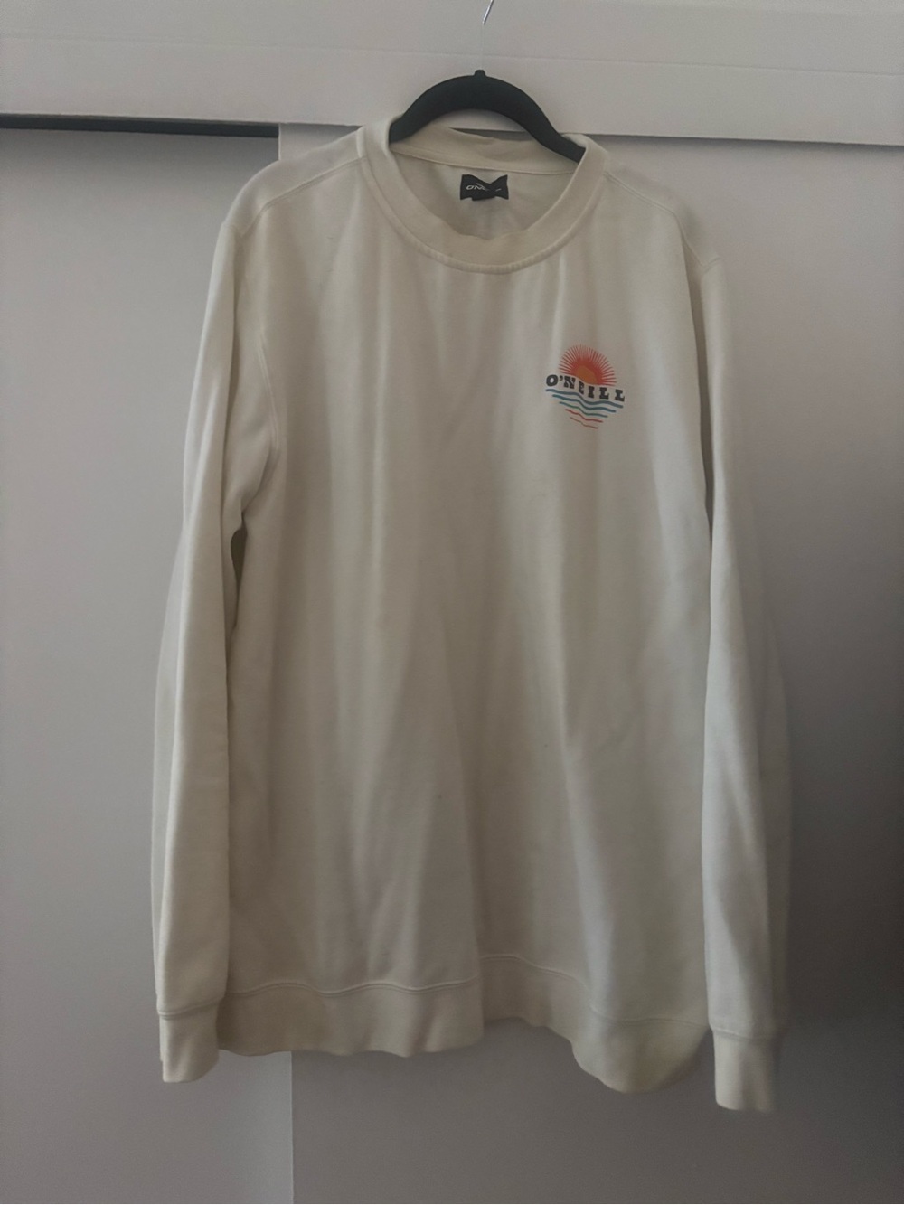O'Neill Cream Crewneck Sweatshirt with Sunrise Chest Graphic